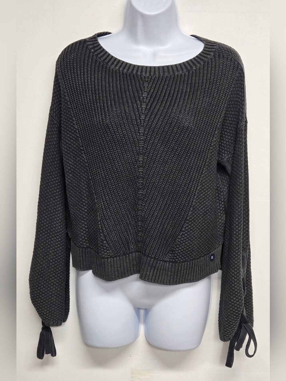 Hollister XS Boxy Knit Sweater Top 100% Cotton Slouchy drop Sleeve New